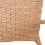 Silla para hostelería de polipropileno marrón claro con reposabrazos - Lecce