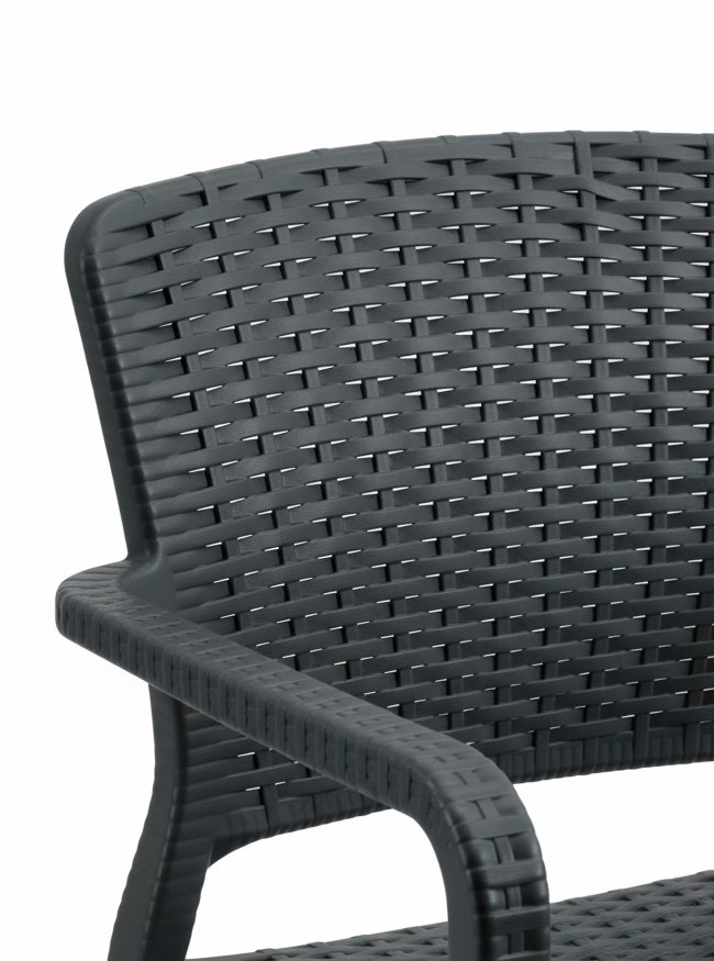 Silla para hostelería de polipropileno antracita con reposabrazos - Lecce