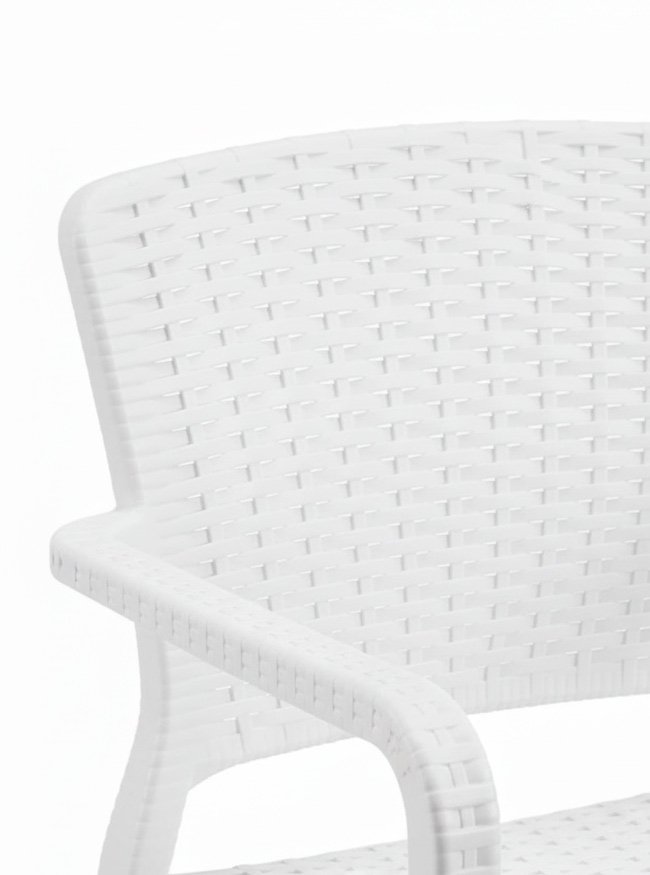 Silla para hostelería de polipropileno blanco con reposabrazos - Lecce