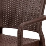 Silla para hostelería de polipropileno marrón con reposabrazos - Lecce