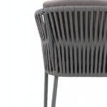 Silla de hostelería de aluminio y cuerda con cojín gris - Mercer