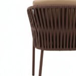 Taburete de bar de aluminio y cuerda con cojín marrón - Mercer