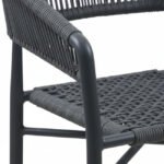 Silla de hostelería de aluminio antracita y cuerda - Merrill