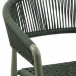 Silla de hostelería de aluminio verde y cuerda - Merrill