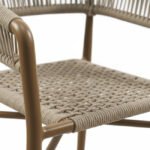 Silla de hostelería de aluminio taupé y cuerda - Merrill