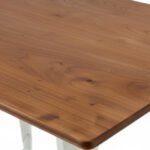 Mesa alta 120x80 de hierro blanco y tablero de madera  - Industrial