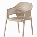 Silla con reposabrazos de tecnopolímero lino para hosteleria - Nausa