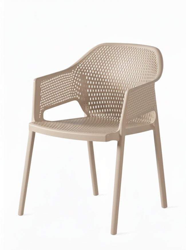 Silla con reposabrazos de tecnopolímero lino para hosteleria - Nausa