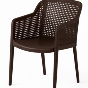 Silla para hostelería de polipropileno marrón con reposabrazos - Nardo