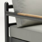 Sillón de aluminio antacita y madera - Novara