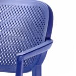 Silla de hostelería de tecnopolímero con reposabrazos azul - Berat