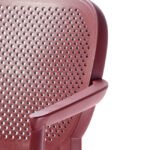 Silla de hostelería de tecnopolímero con reposabrazos rojo - Berat
