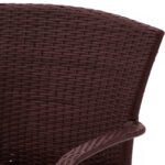 Silla hosteleria de ratán sintético marrón y aluminio - Pittson