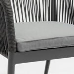 Silla de hostelería de aluminio antracita y cuerda - Salerno