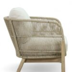 Sillón de madera y cuerda beige para hostelería - Sicilia