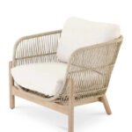 Sillón de madera y cuerda beige para hostelería - Sicilia