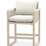 Taburete de bar de madera y cuerda gris - Baracoa