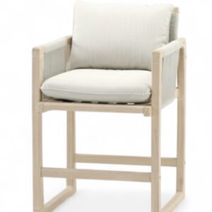 Taburete de bar de madera y cuerda gris - Baracoa