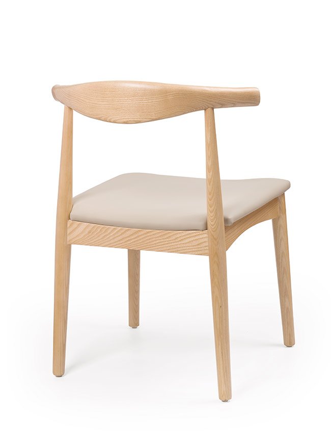 Silla de hosteleria de madera tapizada color gris - Brooklyn