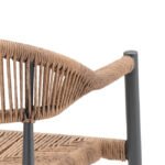 Silla de aluminio antracita y cuerda de ratán marrón - Utica