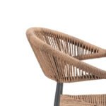 Silla de aluminio antracita y cuerda de ratán marrón - Utica