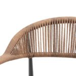 Silla de aluminio antracita y cuerda de ratán marrón - Utica