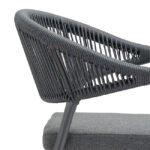 Silla de aluminio antracita y cuerda de ratán antracita - Rome