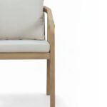 Silla de hostelería de madera y cuerda beige con reposabrazos - Riviera