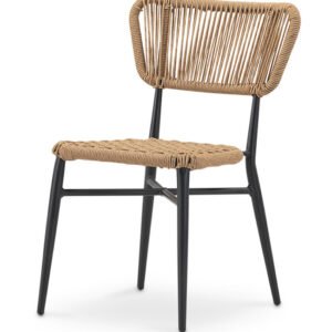 Silla de hosteleria de aluminio y cuerda color natural - Fulton