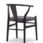 Silla de hostelería de madera tapizada negro - Harrison