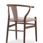 Silla de hostelería de madera tapizada marrón - Harrison