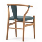 Silla de hostelería de madera tapizada verde - Harrison