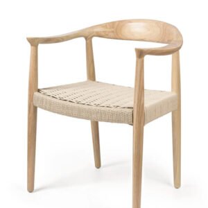 Silla de hostelería de madera y cuerda trenzada - Empire