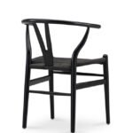 Silla de hostelería de madera negra y cuerda trenzada - Norwood