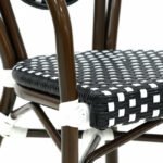 Sillon Parisina de aluminio y ratán negro con reposabrazos - Addison