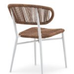 Sillla de hosteleria de aluminio blanco y cuerda marrón - Seneca