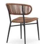 Sillla de hosteleria de aluminio y cuerda marrón trenzada - Seneca