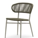 Sillla de hosteleria de aluminio gris y cuerda verde trenzada - Seneca