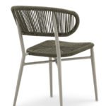 Sillla de hosteleria de aluminio gris y cuerda verde trenzada - Seneca