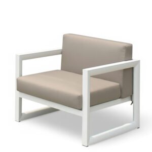 Sillón para hosteleria de aluminio blanco - Warwick