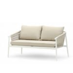 Sofá de 2 plazas de aluminio blanco y cuerda - Salerno