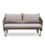 Sofá 2 plazas de aluminio y cuerda de olefina marrón - Creek