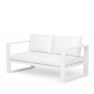 Sofá de 2 plazas de alumino blanco para hosteleria - Retino