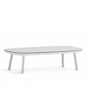 Mesita de hosteleria de aluminio blanco y tablero gris - Amalfi