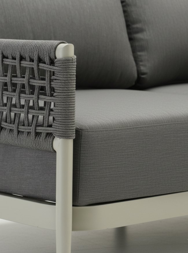 Sillón de aluminio y cuerda en color gris - Varesse