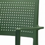 Silla de tecnopolímero verde con reposabrazos - Milton