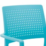 Silla de tecnopolímero azul con reposabrazos - Milton