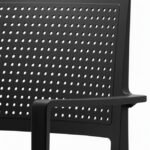 Silla de tecnopolímero antracita con reposabrazos - Milton