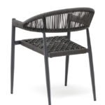 Silla de hostelería de aluminio gris y cuerda - Hutsch