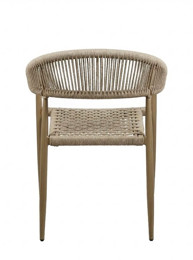 Silla de hostelería de aluminio marrón y cuerda - Hutsch